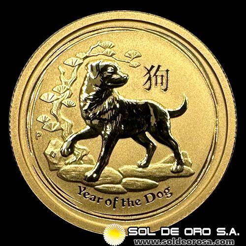 AUSTRALIA - 1/4 oz., 25 DOLLARS - YEAR OF THE DOG - 2018 - MONEDA DE ORO