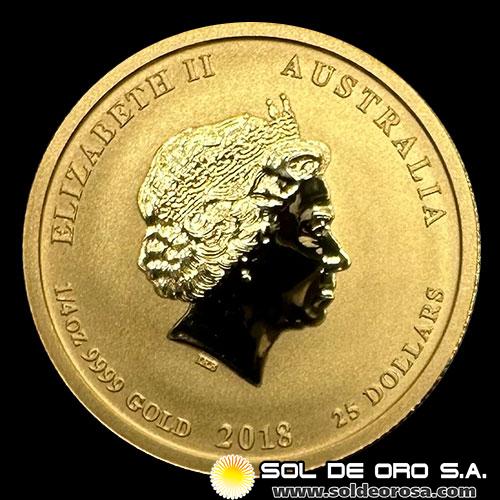 AUSTRALIA - 1/4 oz., 25 DOLLARS - YEAR OF THE DOG - 2018 - MONEDA DE ORO