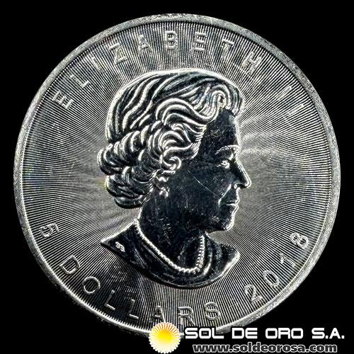 CANADA - 5 DOLLARS, 2018 - ELIZABETH II - ONZA DE PLATA