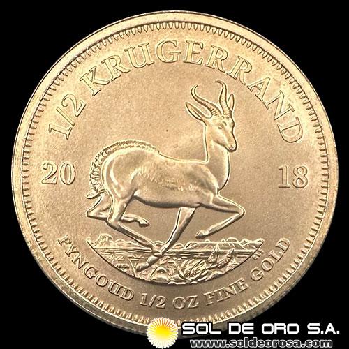 SUDAFRICA - 1/2 oz., KRUGERRAND - 2018 - MONEDA DE ORO