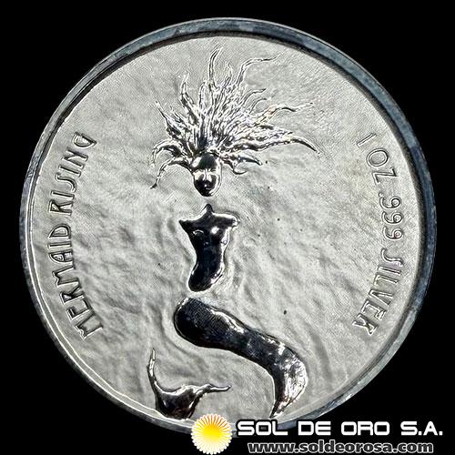 FIJI - 1 DOLLAR, 2018 - MERMAID RISING - MONEDA DE PLATA