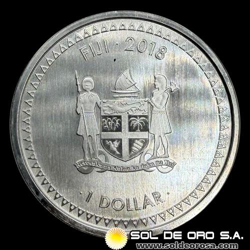 FIJI - 1 DOLLAR, 2018 - MERMAID RISING - MONEDA DE PLATA