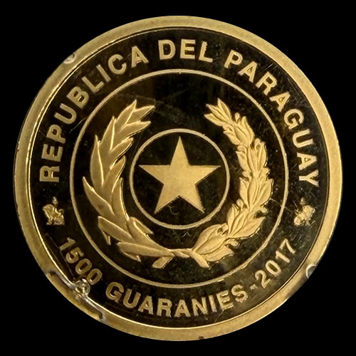 STAL - PARAGUAY - 1.500 GUARANIES, 2017 - COPA MUNDIAL DE FUTBOL DE LA FIFA RUSIA 2018 - MONEDA CONMEMORATIVA DE ORO