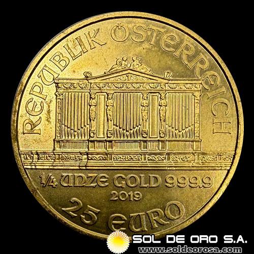 AUSTRIA - REPUBLIK OSTERREICH - 25 EURO, 2019 - MONEDA DE ORO