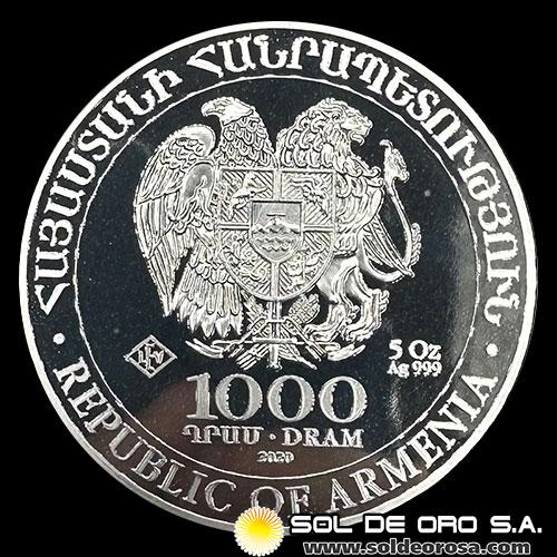 REPUBLICA DE ARMENIA - 1.000 DRAM, 2020 - 5 OUNCES - MONEDA DE PLATA