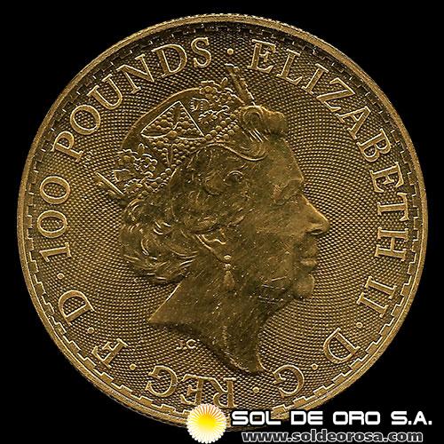 INGLATERRA - 100 POUNDS, 2020 - MONEDA DE ORO
