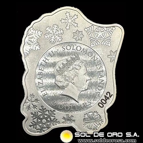 ISLAS SALOMON - 2 DOLLARS, 2020 - HOLIDAY SANTA - ONZA DE PLATA 999