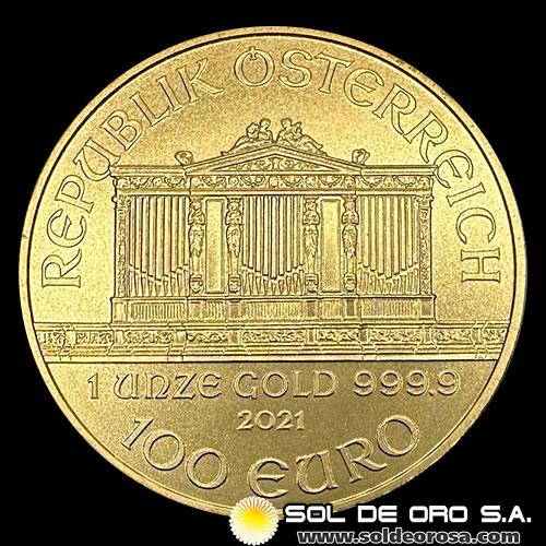 AUSTRIA - REPUBLIK OSTERREICH - 100 EURO, 2021 - MONEDA DE ORO