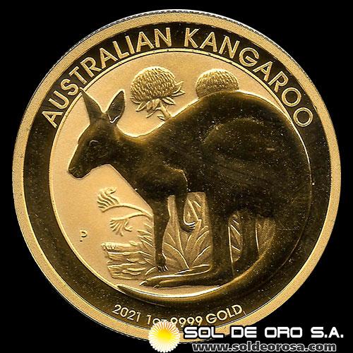 AUSTRALIA - 100 DOLLARS, 2021 - AUSTRALIAN KANGAROO - MONEDA DE ORO