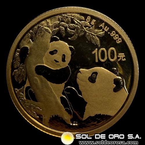 CHINA - 100 YUAN, 2021 - PANDA - MONEDA DE ORO