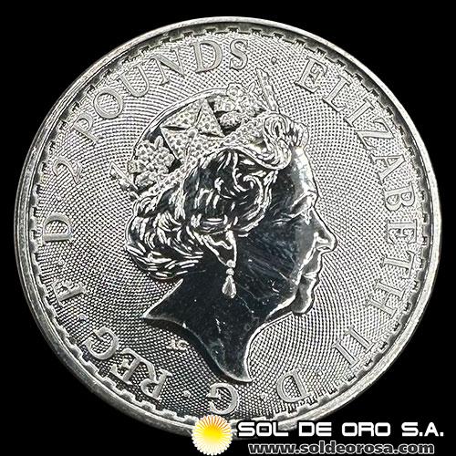 INGLATERRA - 2 POUNDS, 2021 - BRITANNIA - MONEDA DE PLATA