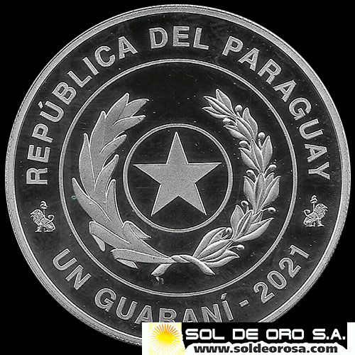 NUMIS - PARAGUAY - 1 GUARANI, 2021 - HOMENAJE A LOS TRABAJADORES DE SANIDAD - MONEDA DE PLATA