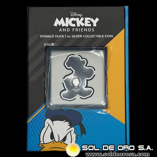 NIUE - 2 DOLLARS, 2021 - MICKEY AND FRIENDS - DONALD THE DUCK - MONEDA DE PLATA