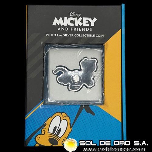 NIUE - 2 DOLLARS, 2021 - MICKEY AND FRIENDS - PLUTO THE DOG - MONEDA DE PLATA