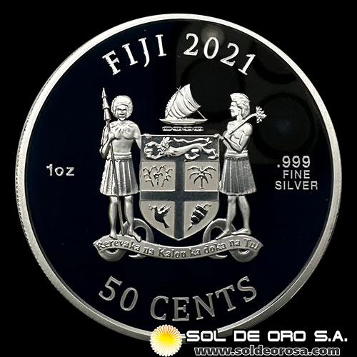 FIJI - 50 CENTS, 2021 - STREET FIGHTER - MONEDA DE PLATA