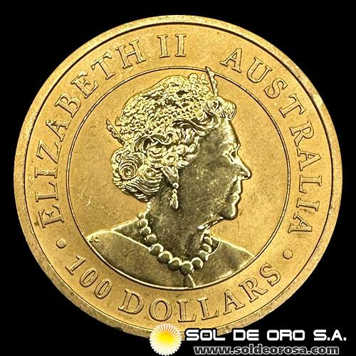 AUSTRALIA - 100 DOLLARS, 2022 - AUSTRALIAN KANGAROO - MONEDA DE ORO