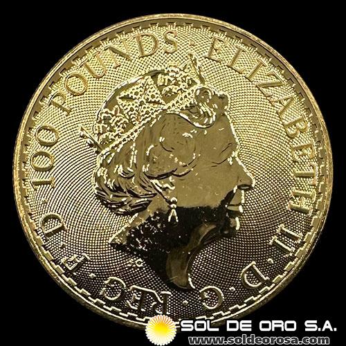 INGLATERRA - 100 POUNDS, 2023 - MONEDA DE ORO