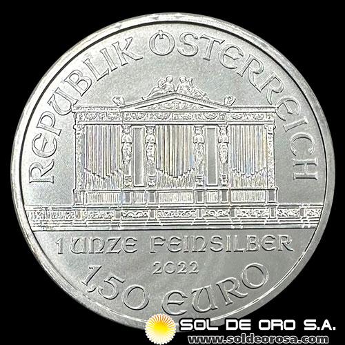 AUSTRIA - REPUBLIK OSTERREICH - 1,50 EURO, 2022 - MONEDA DE PLATA