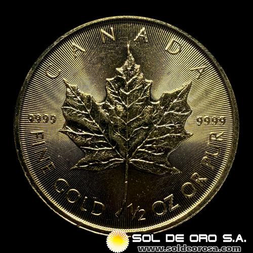 CANADA - 1/2 oz., 20 DOLLARS - 2022 - MONEDA DE ORO