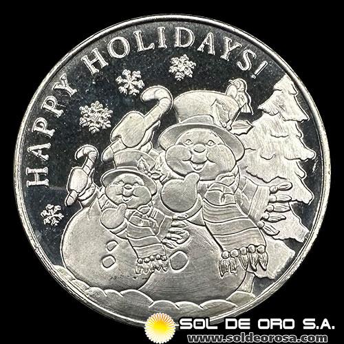 SEASONS GREETINGS - HAPPY HOLIDAYS - 1 OUNCE - ONZA DE PLATA