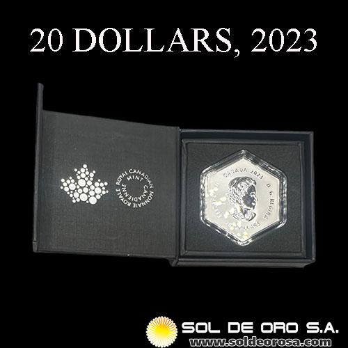 CANADA - 20 DOLLARS, 2023 - SNOWFLAKE - MONEDA DE PLATA