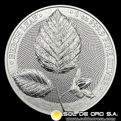 ALEMANIA - 5 MARK, 2023 - BEECH LEAF - MONEDA DE PLATA