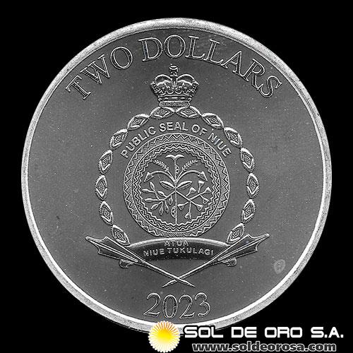 NIUE - 2 DOLLARS, 2023 - SPIDERMAN - MONEDA DE PLATA