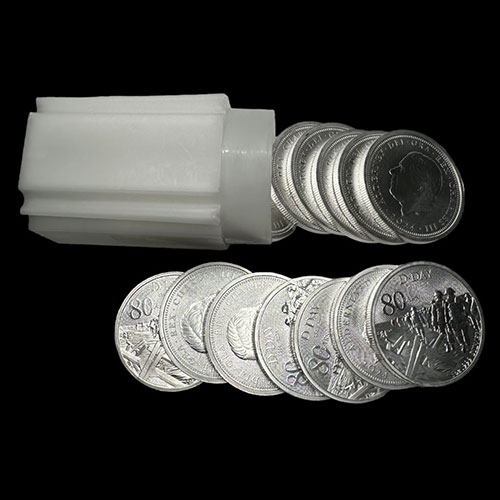 ALDERNEY - 1 POUND, 2024 - 80 YEARS OF THE D-DAY - CHARLES III - TUBO DE 20 ONZAS DE PLATA PURA