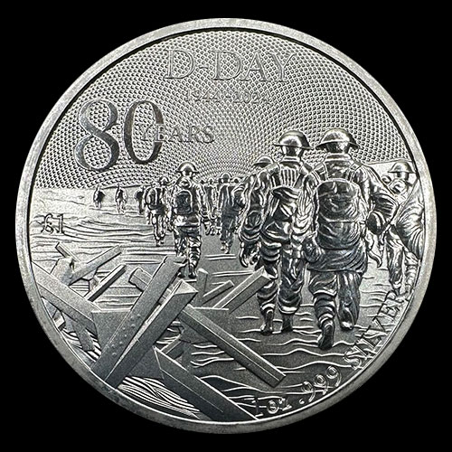 ALDERNEY - 1 POUND, 2024 - 80 YEARS OF THE D-DAY - CHARLES III - TUBO DE 20 ONZAS DE PLATA PURA
