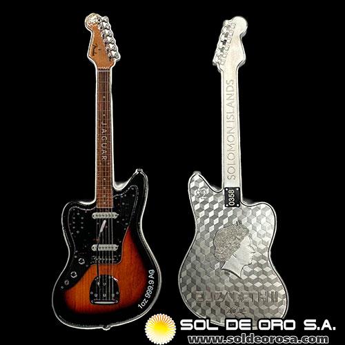 354 - SOLOMON ISLANDS - 2 DOLLARS, 2024 - KURT COBAIN JAGUAR GUITAR - MONEDA DE PLATA
