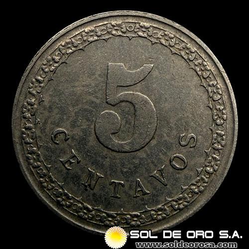 NUMIS - MONEDAS DEL PARAGUAY - 5 CENTAVOS, 1908 - MONEDA DE COBRE Y NIQUEL