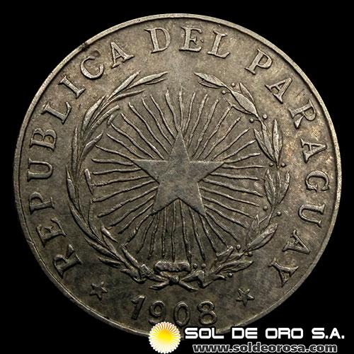 NUMIS - MONEDAS DEL PARAGUAY - 5 CENTAVOS, 1908 - MONEDA DE COBRE Y NIQUEL