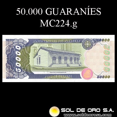 NUMIS - BILLETES DEL PARAGUAY - 1995 - CINCUENTA MIL GUARANIES (MC224.g) - FIRMAS: EDGAR ISIDRO CACERES VERA - HERMES GOMEZ GINARD - BANCO CENTRAL DEL PARAGUAY