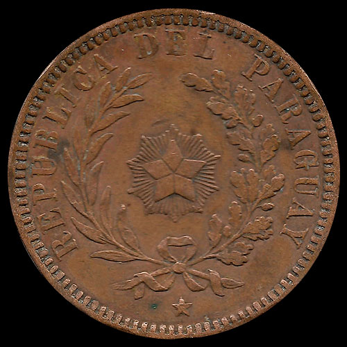 NUMIS - REPUBLICA DEL PARAGUAY - 2 CENTESIMOS - 1870 - MONEDA DE COBRE
