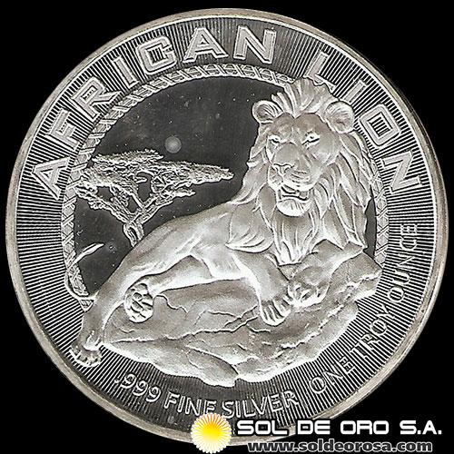 53 - NIUE - AFRICAN LION - TWO DOLLAR - ELIZABETH II - 2017 - MONEDA DE PLATA
