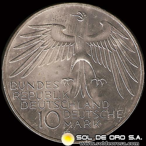 NA1 - ALEMANIA - 10 MARK - 1972.d - Series: Munich Olympics - MONEDA DE PLATA 