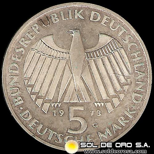 NA1 - ALEMANIA - 5 MARK - 1973 - Subject: 125th Anniversary - Frankfurt Parliament - MONEDA DE PLATA