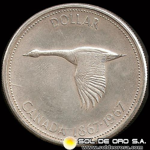 NA2 - CANADA 1867 - 1967 DOLLAR - ELIZABETH II - - MONEDA DE PLATA