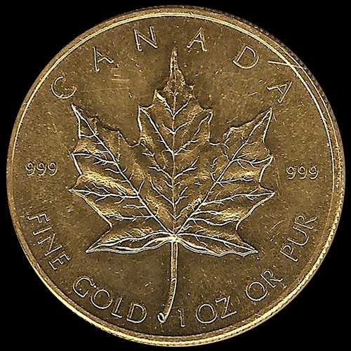 CANADA - HOJA DE MAPPLE 1 ONZA, 50 DOLLARS, 1979 - MONEDA DE ORO 999 - ONZA DE ORO 24K