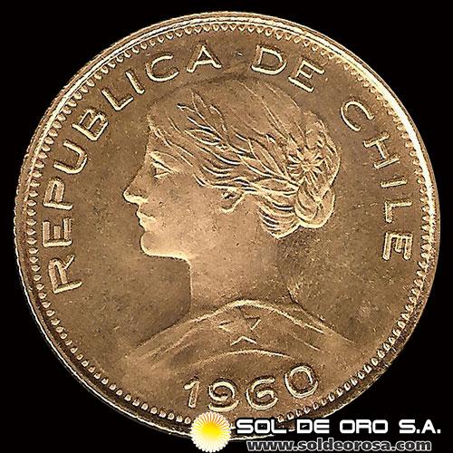 REPUBLICA DE CHILE - 100 PESOS - 1960 - MONEDA DE ORO 