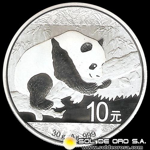 CHINA - 10 YUANES - PANDA - 2016 - MONEDA DE PLATA