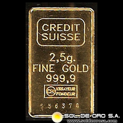 CREDIT SUISSE - FINE GOLD 999.9 - 2,5 GRAMOS