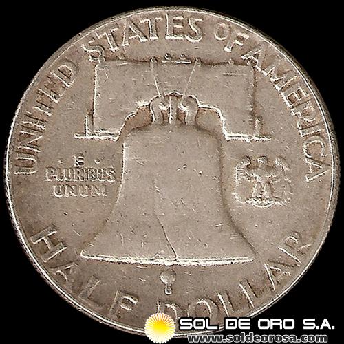 NA3 - ESTADOS UNIDOS - UNITED STATES - FRANKLIN HALF DOLLAR, 1954 - MONEDA DE PLATA