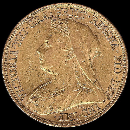 INGLATERRA - SOVEREIGN, LIBRA INGLESA, 1900 - MONEDA DE ORO