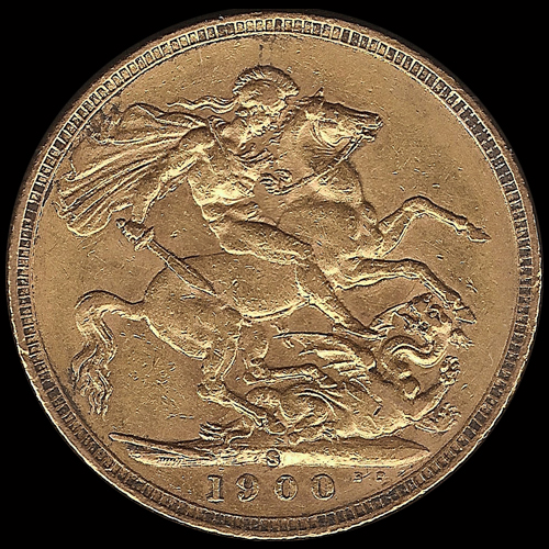 INGLATERRA - SOVEREIGN, LIBRA INGLESA, 1900 - MONEDA DE ORO