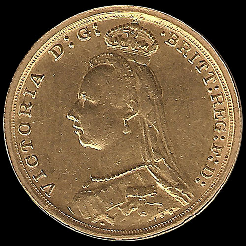 INGLATERRA - SOVEREIGN, LIBRA INGLESA (VICTORIA - JUBILEO), 1892 - MONEDA DE ORO 