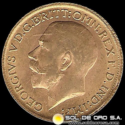 INGLATERRA - SOVEREIGN (GEORGE V), LIBRA INGLESA, 1912 - MONEDA DE ORO