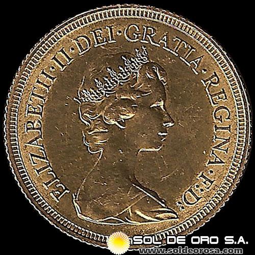 INGLATERRA - SOVEREIGN, LIBRA INGLESA, 1974 (ELIZABETH II - CORONADA) - MONEDA DE ORO