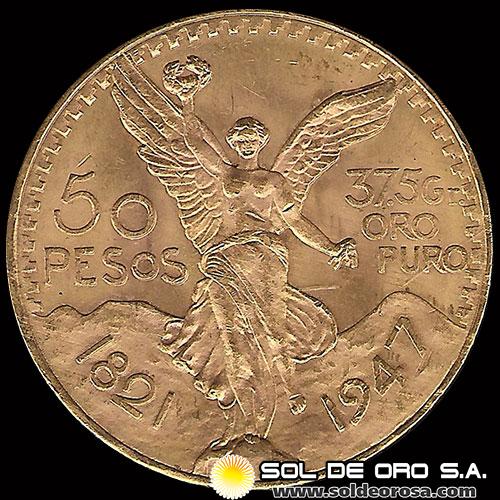 MEXICO - 50 PESOS, 1821 - 1947 - 37,5 DE ORO PURO - MONEDA DE ORO