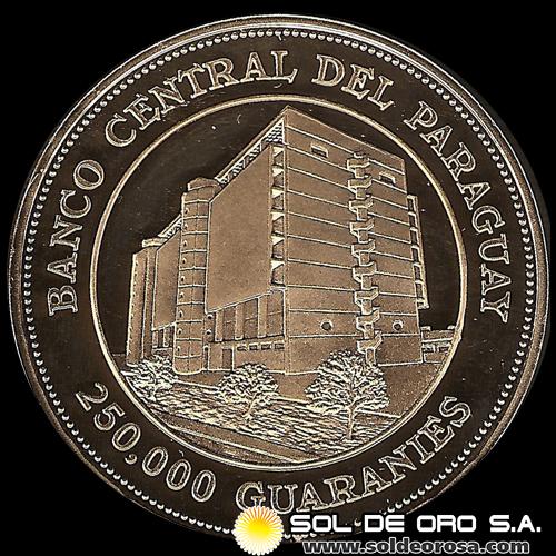 MONEDAS DEL PARAGUAY - 250.000 GUARANIES, 1987 - CENTENARIO DEL PARTIDO COLORADO - MONEDA DE ORO